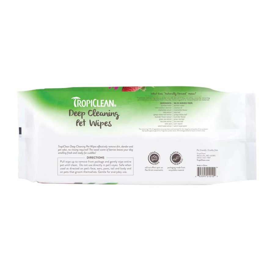 TropiClean Deep Cleaning Wipes for Dogs - Suhuit