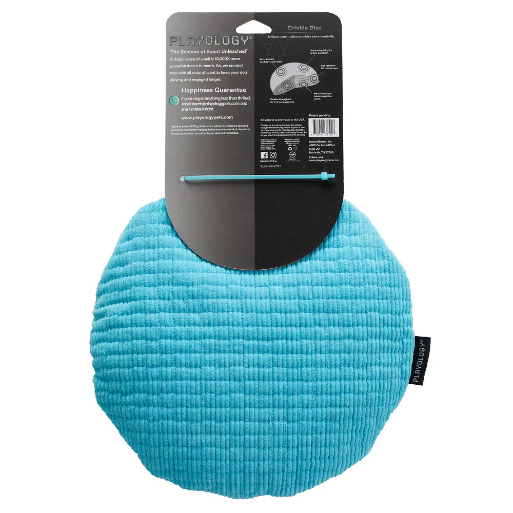 Suhuit Playology Plush Crinkle Disk Peanut Butter Scented Dog Toy - Suhuit