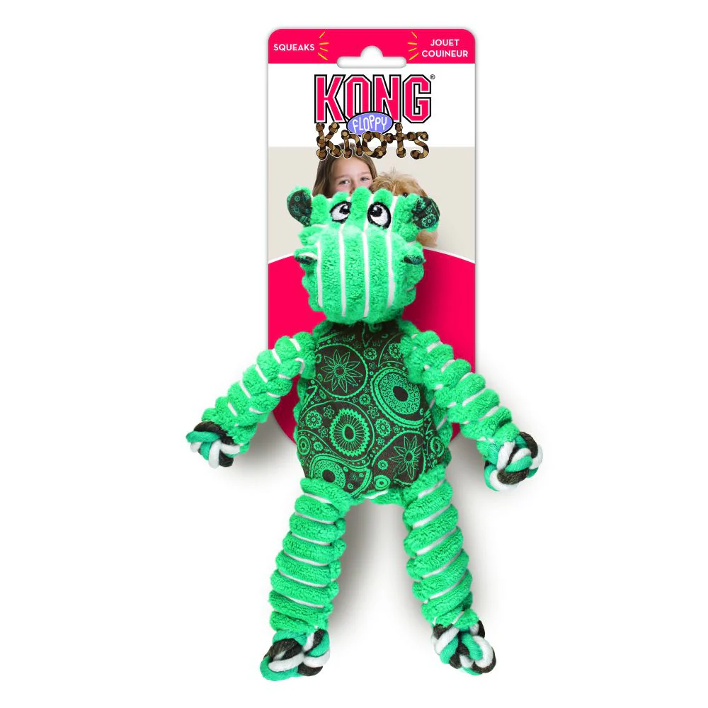 Kong Floppy Knots Hippo Dog Toy - Suhuit