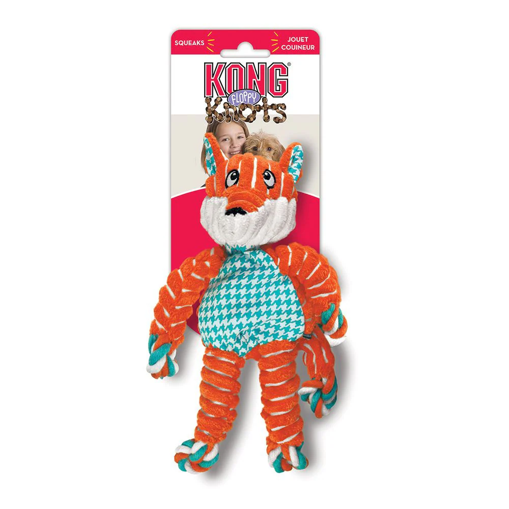 Kong Floppy Knots Fox Dog Toy - Suhuit