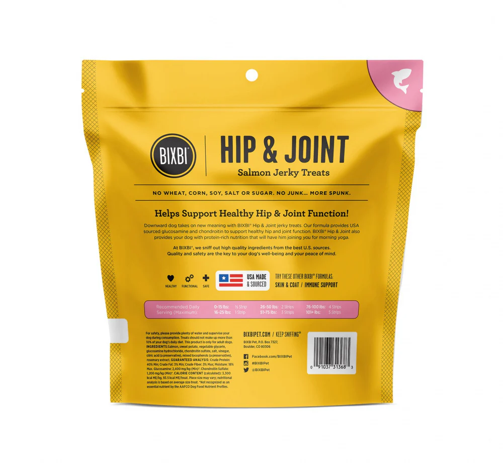 Bixbi Hip & Joint Salmon Jerky Dog Treats - Suhuit