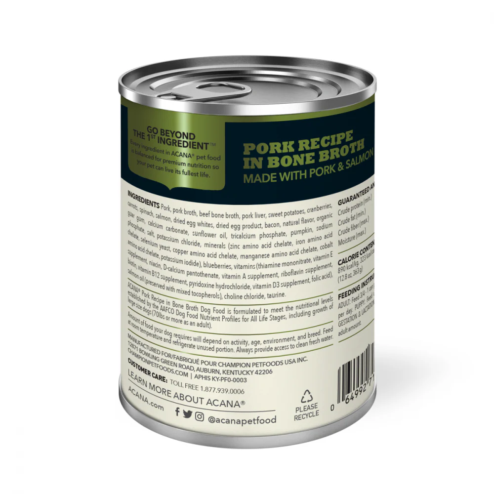 ACANA Premium Chunks Grainfree Pork Recipe in Bone Broth Wet Dog Food - Suhuit