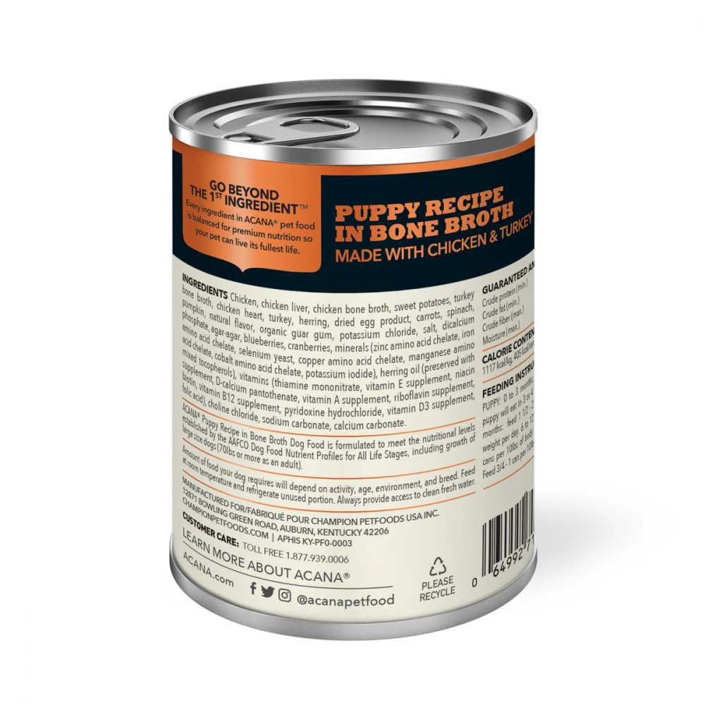ACANA Premium Pate Grain Free Puppy Recipe in Bone Broth Wet Dog Food - Suhuit
