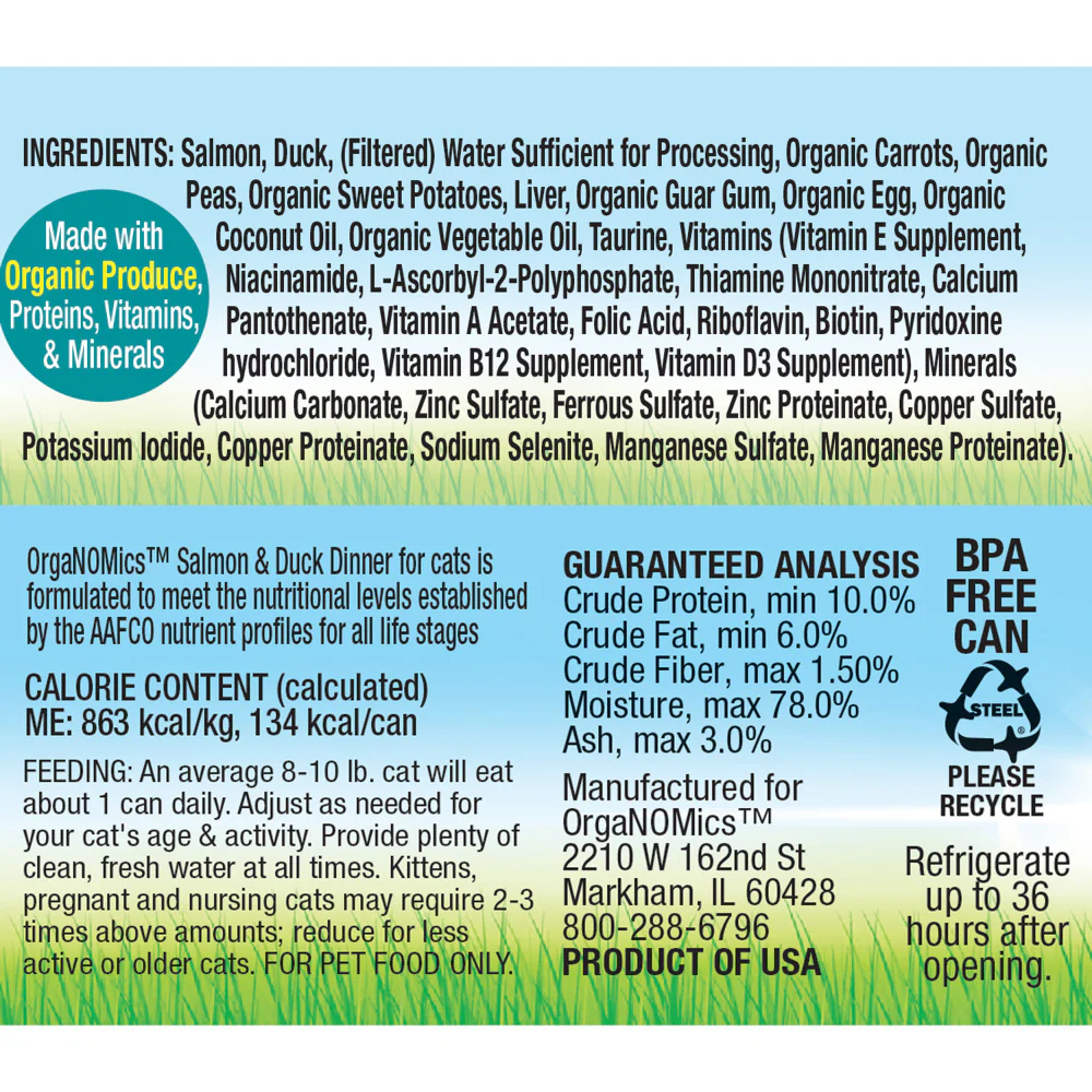 Organomics Salmon and Duck Dinner for Cats - Suhuit