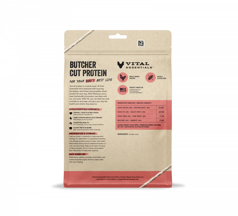 Suhuit Vital Essentials Freeze Dried Raw Chicken Necks Dog Treats - Suhuit