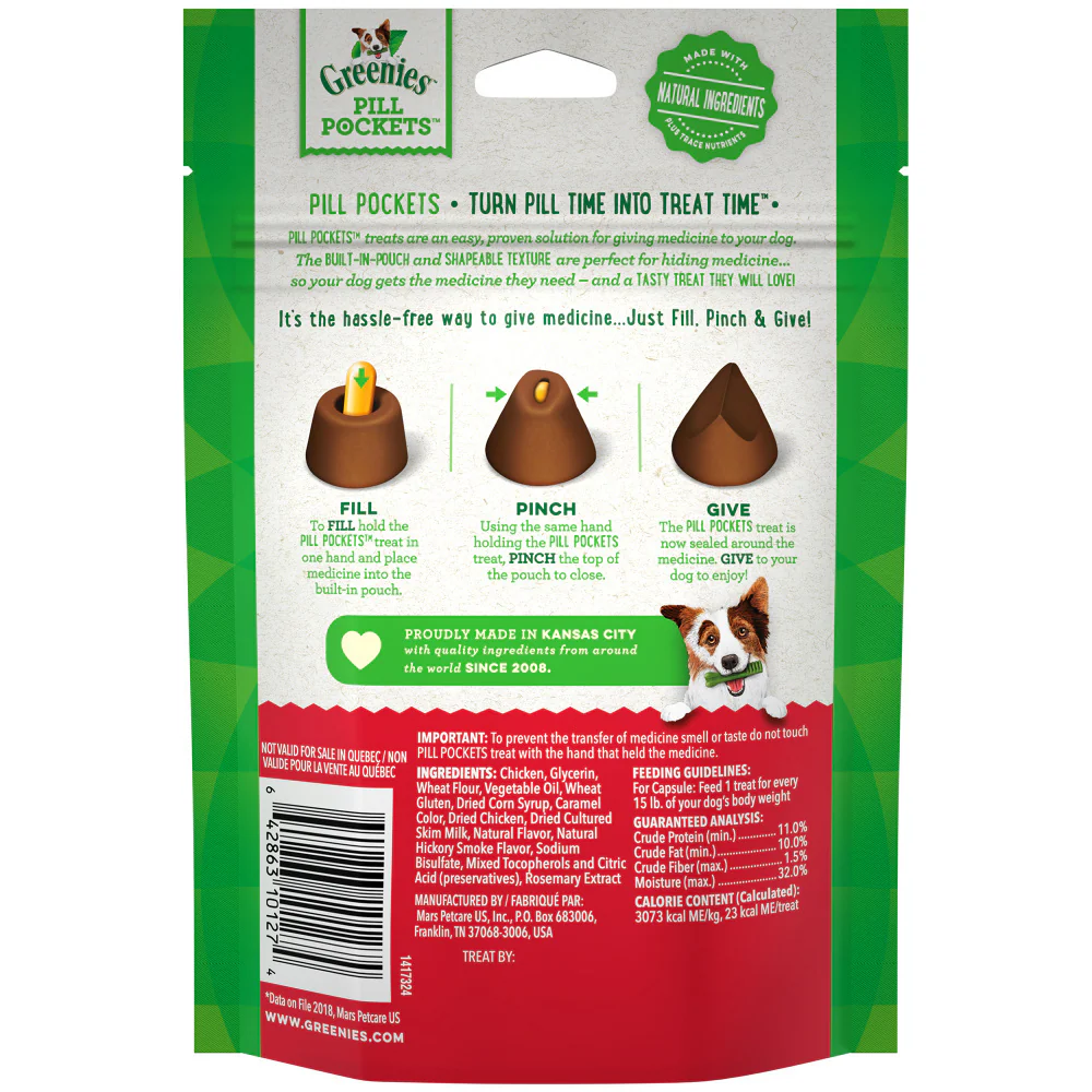 Greenies Pill Pockets Canine Hickory Smoke Flavor Dog Treats Capsule - Suhuit