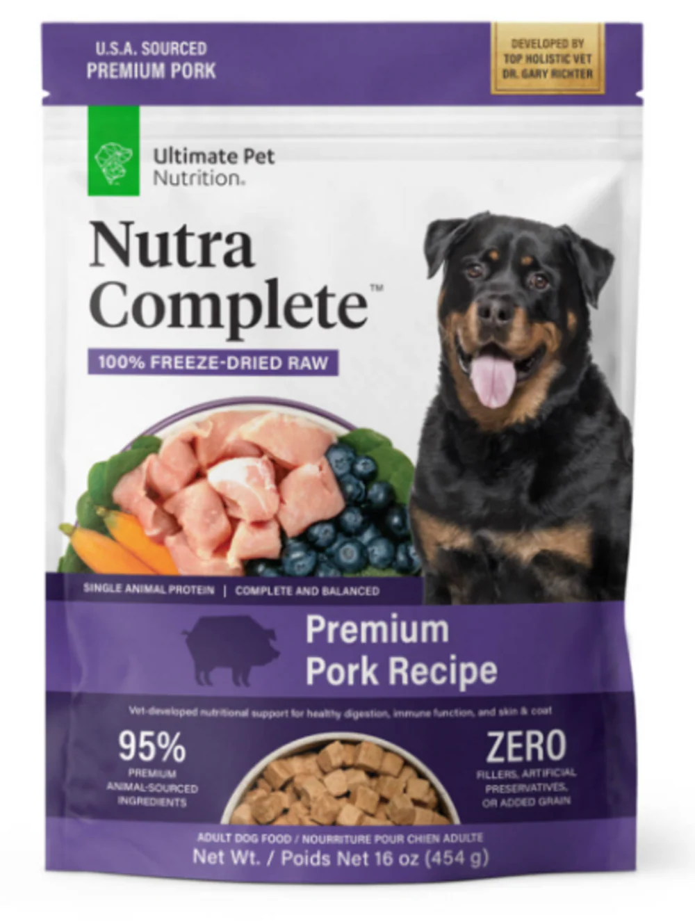Ultimate Pet Nutrition Freeze Dried Nutra Complete Pork Dog Food - Suhuit