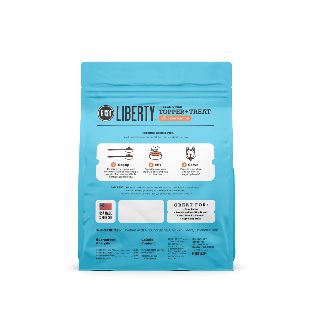 Bixbi Liberty Chicken Freeze Dried Topper & Treat - Suhuit
