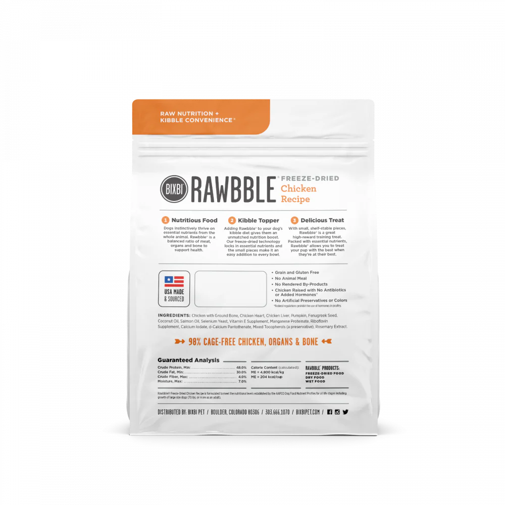 Bixbi Rawbble Freeze Dried Chicken Dog Food - Suhuit