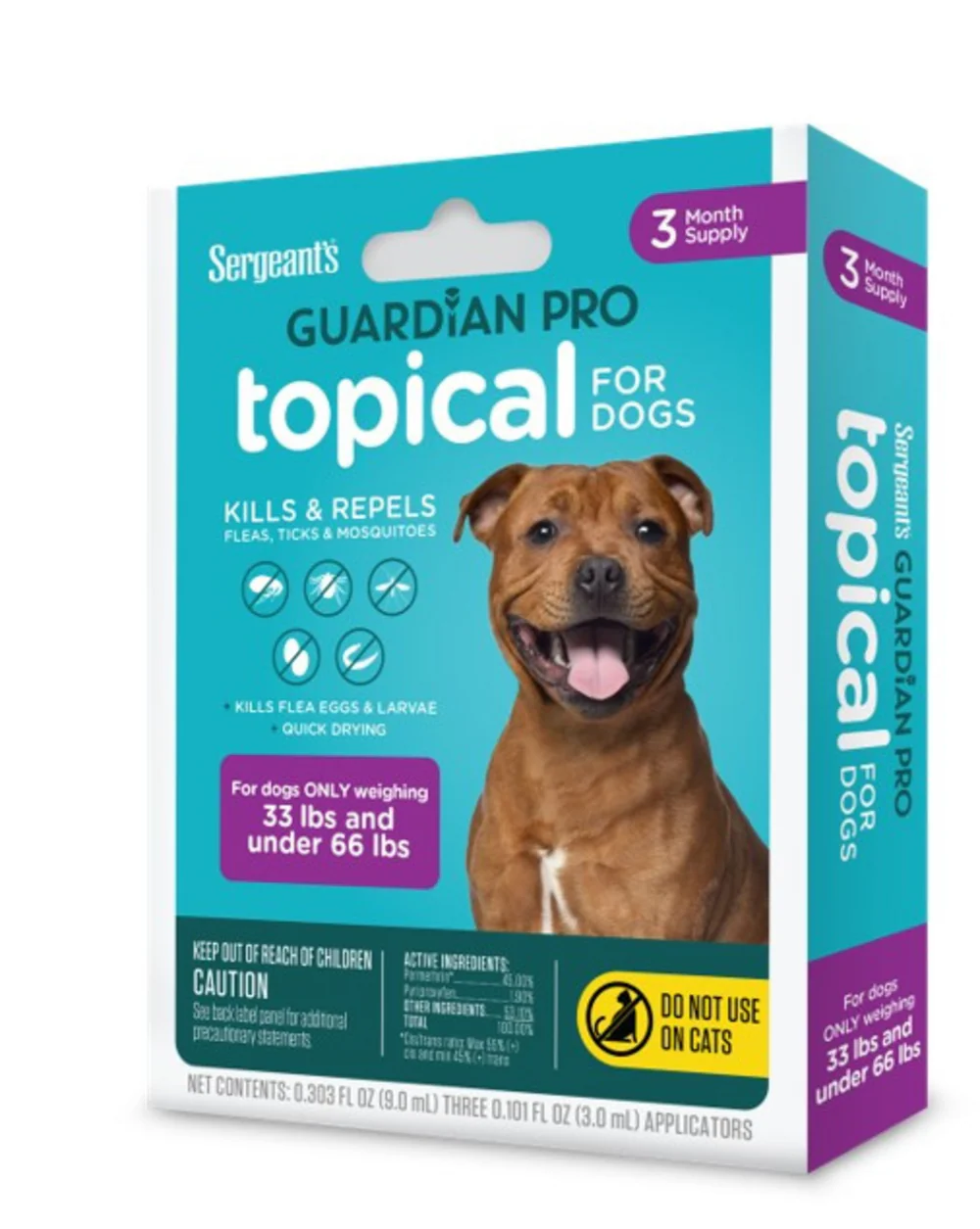 Sergeant's Guardian PRO Flea & Tick Topical for Dogs 3 Count - Suhuit