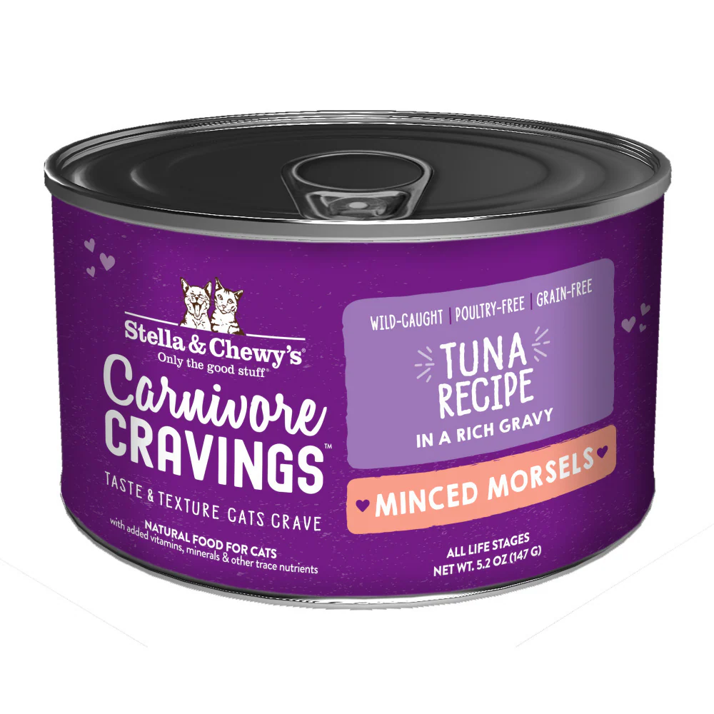 Stella & Chewys Carnivore Cravings Minced Morsels Wild Caught Tuna Recipe Cans - Suhuit