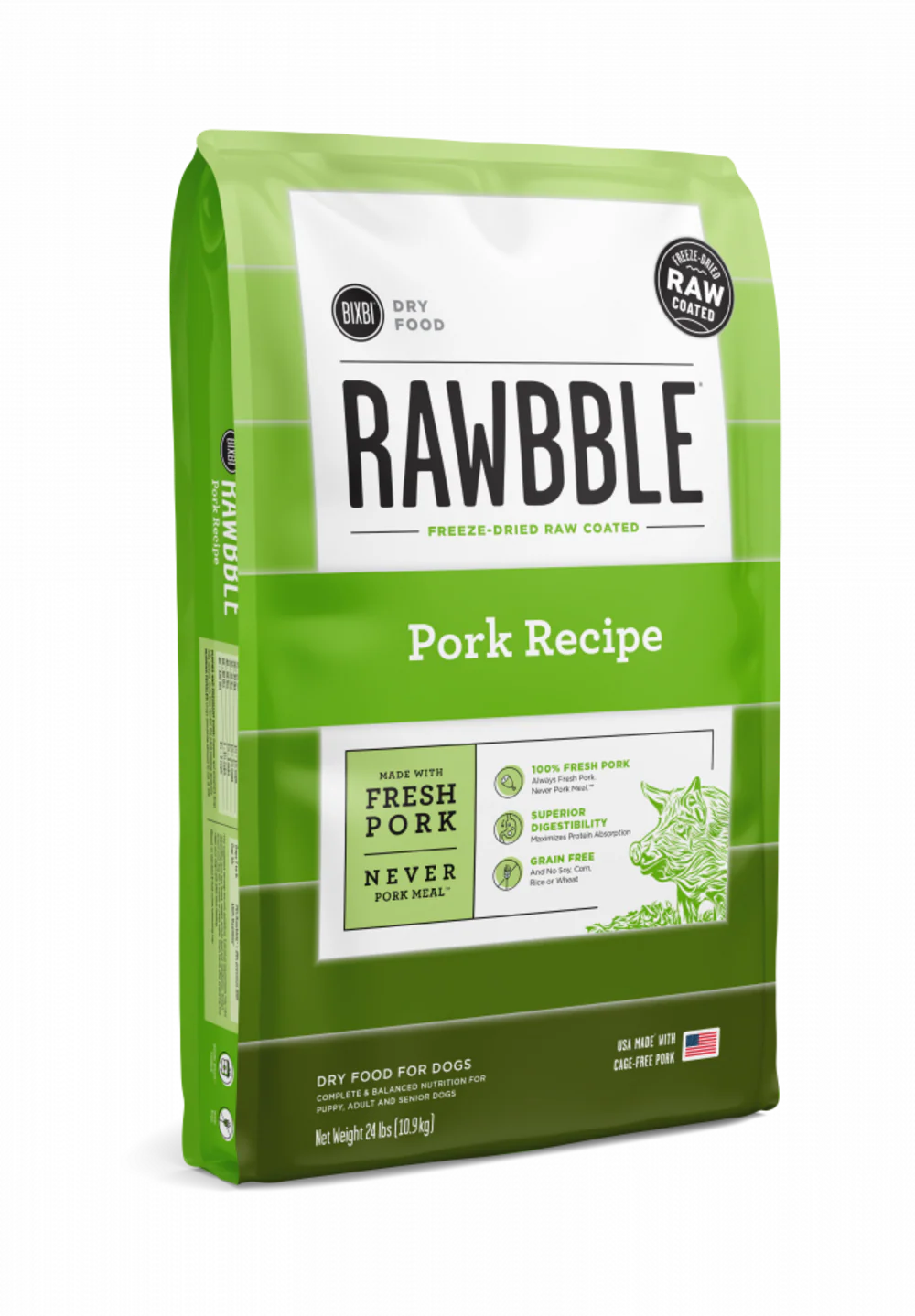 Bixbi Rawbble Kibble Grain Free Pork Dog Food - Suhuit