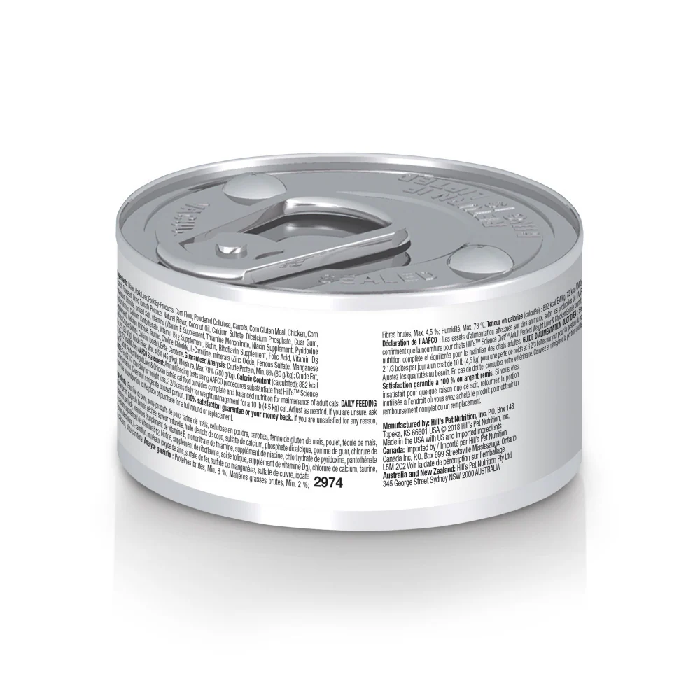 Hill's Science Diet Perfect Weight Chicken & Liver Canned Cat Food - Suhuit