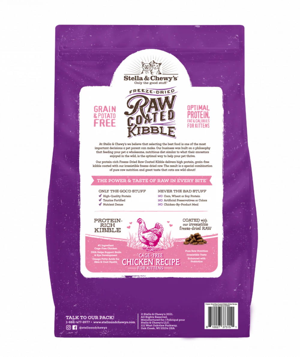 Stella and Chewys Raw Coated Premium Kibble Cat and Kitten Food - Suhuit