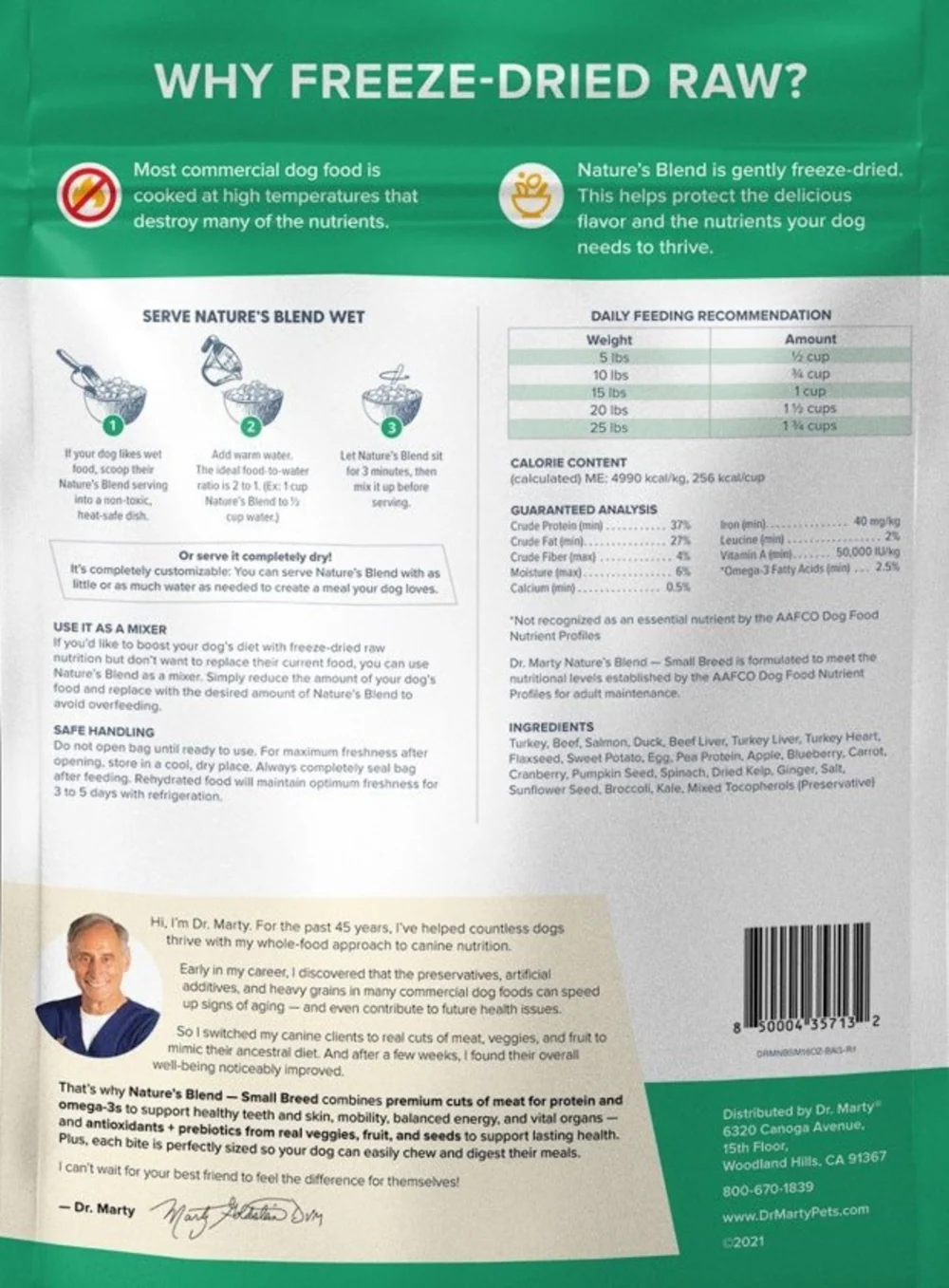 Dr. Marty Nature's Blend Small Breed Freeze Dried Raw Dog Food - Suhuit