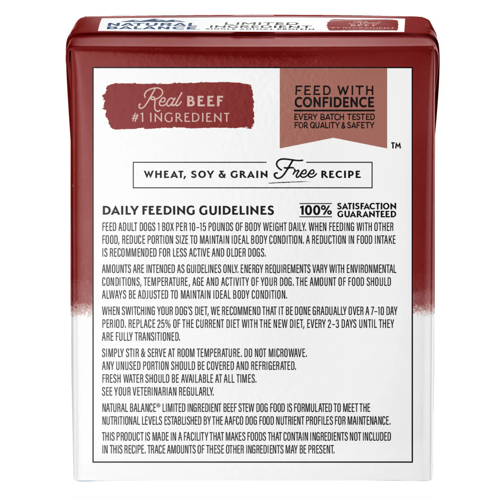 Natural Balance Limited Ingredient Beef Stew Wet Dod Food - Suhuit