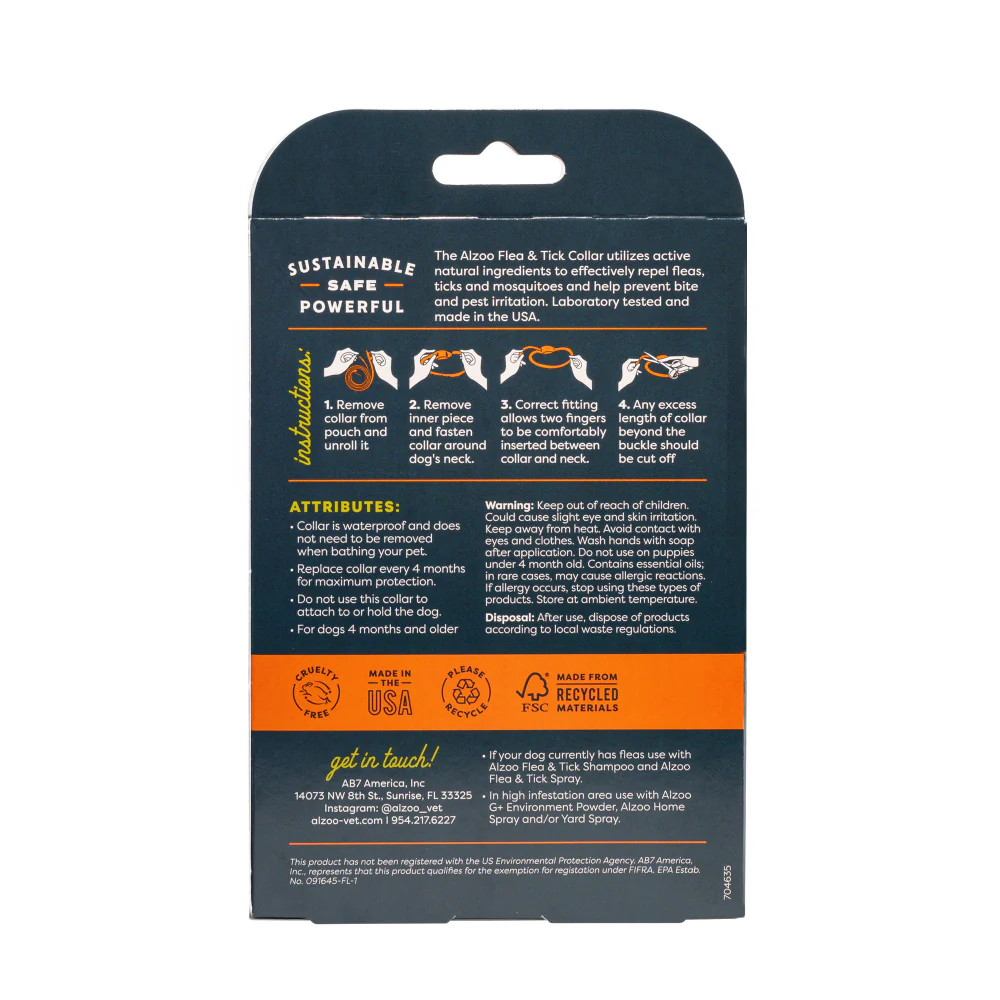 Alzoo Natural F&T Collar for Dogs - Suhuit