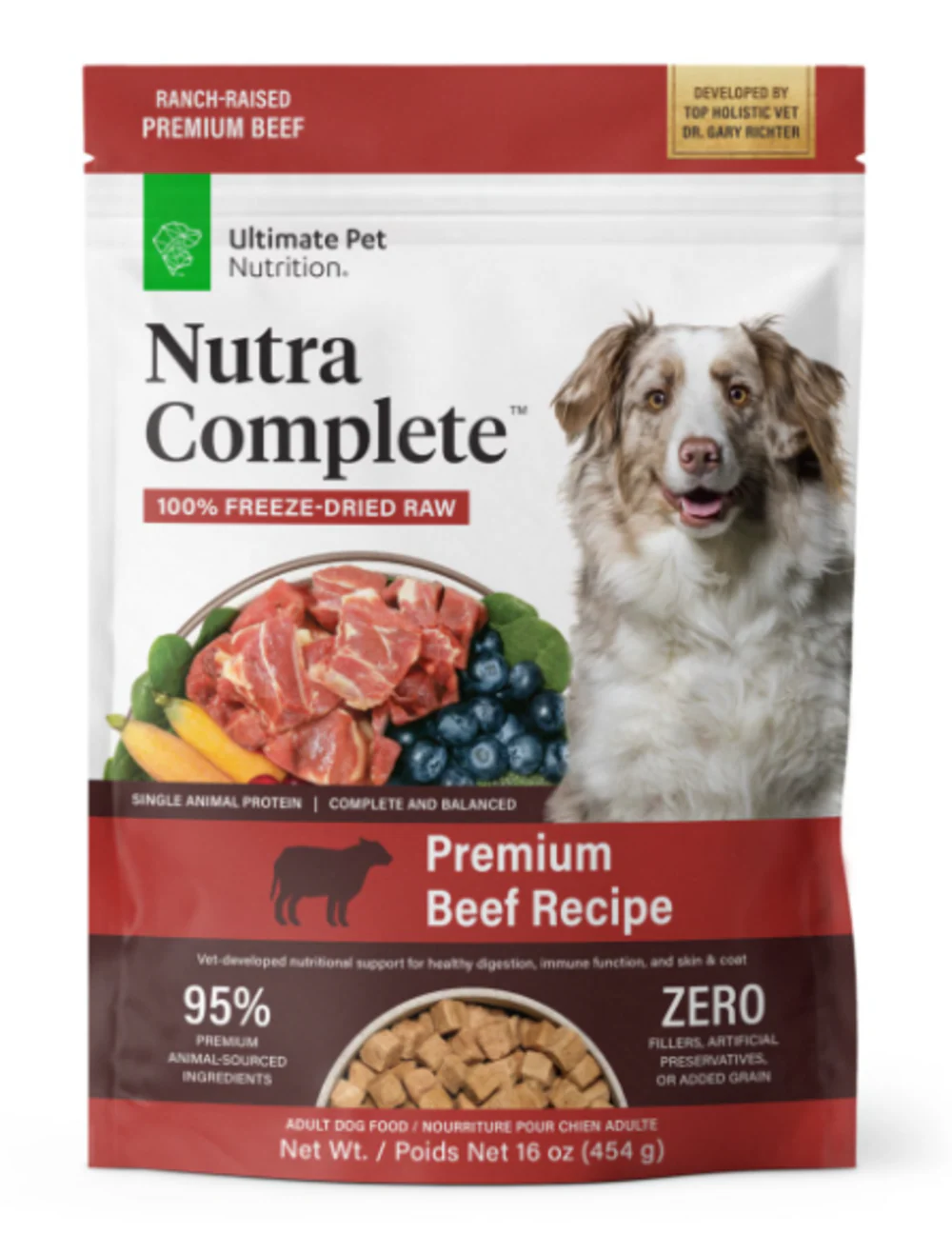 Ultimate Pet Nutrition Freeze Dried Nutra Complete Raw Beef Dog Food - Suhuit