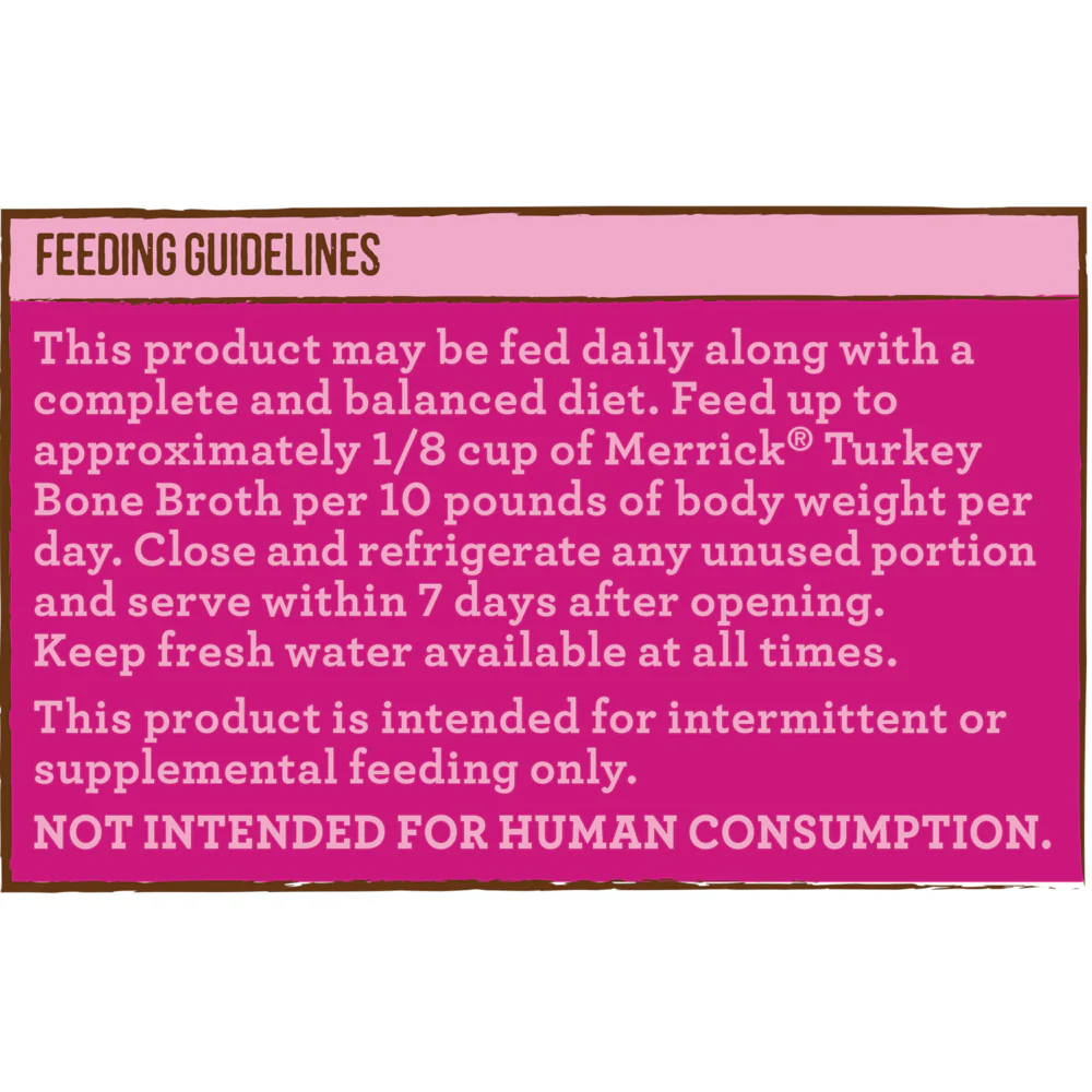 Merrick Grain Free Turkey Bone Broth Wet Dog Food Topper - Suhuit