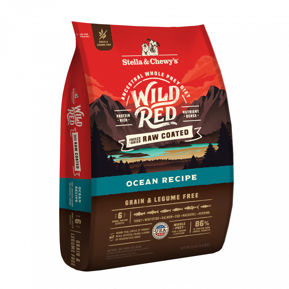 Stella & Chewy's Wild Red Dry Dog Food Raw Coated High Protein Grain & Legume Free Ocean Recipe - Suhuit