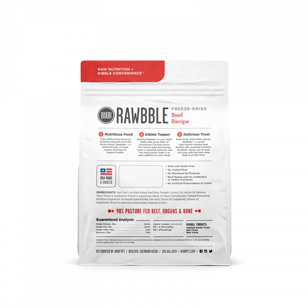 BIXBI Rawbble Freeze Dried Beef - Suhuit