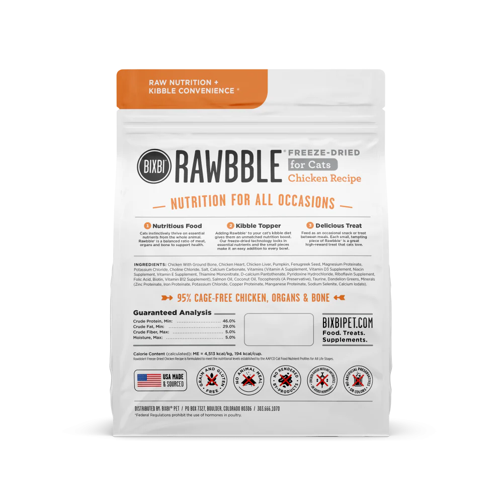 Bixbi Rawbble Chicken Freeze Dried for Cats - Suhuit