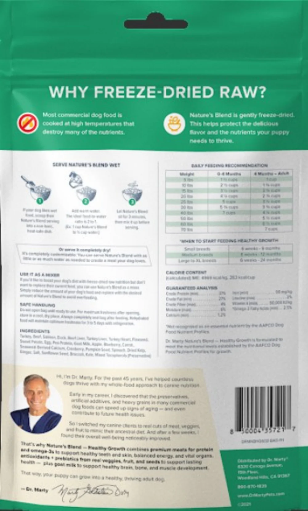 Dr. Marty Nature's Blend for Puppies Freeze Dried Raw Dog Food - Suhuit