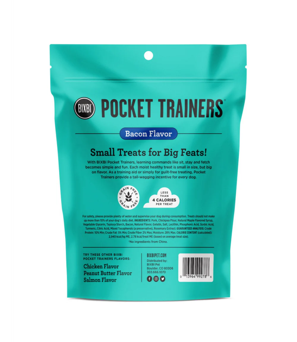 Bixbi Pocket Trainers Bacon Dog Treats - Suhuit