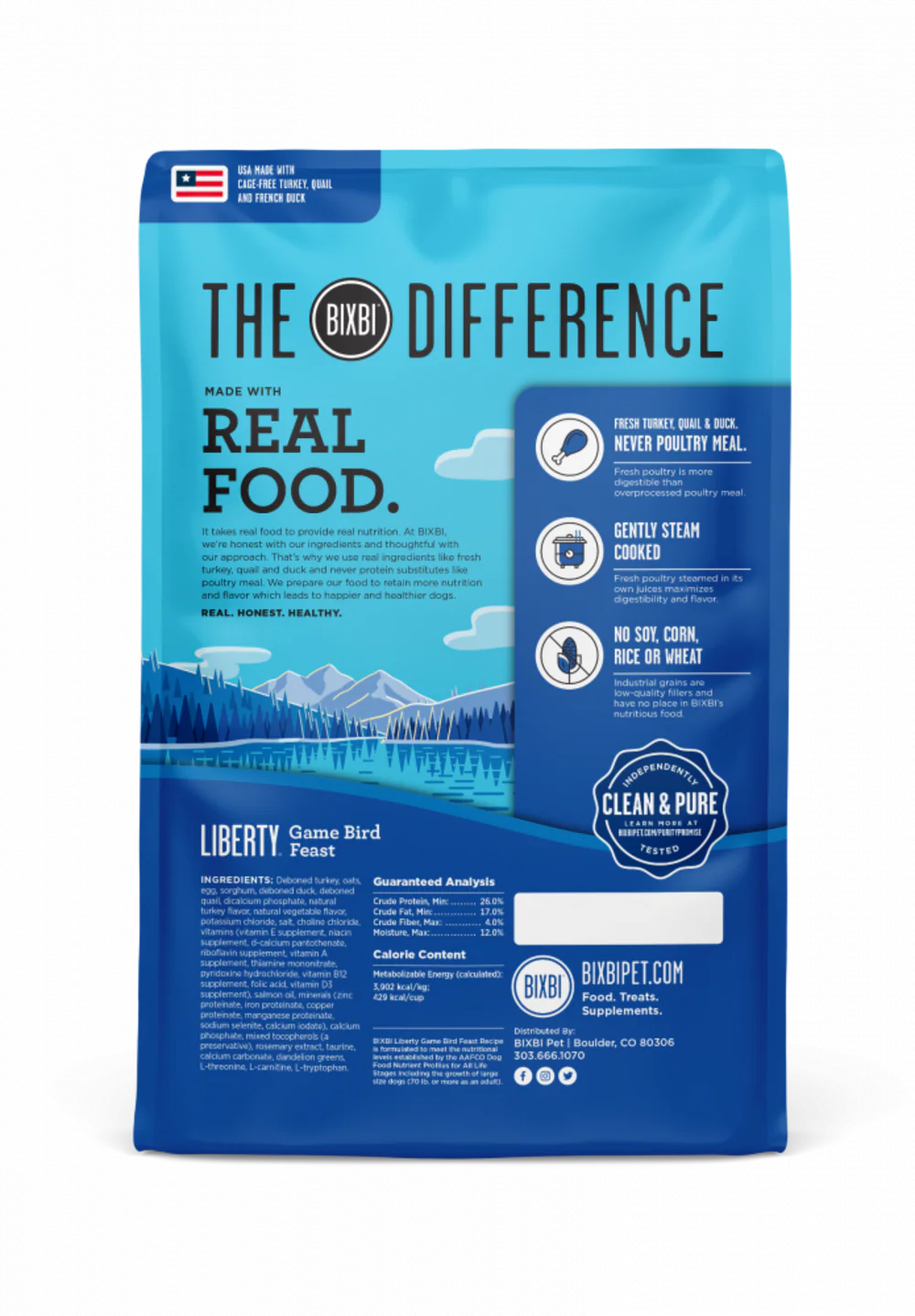 Bixbi Liberty Gamebird Feast (Turkey, Quail, Duck) Kibble Dog Food - Suhuit