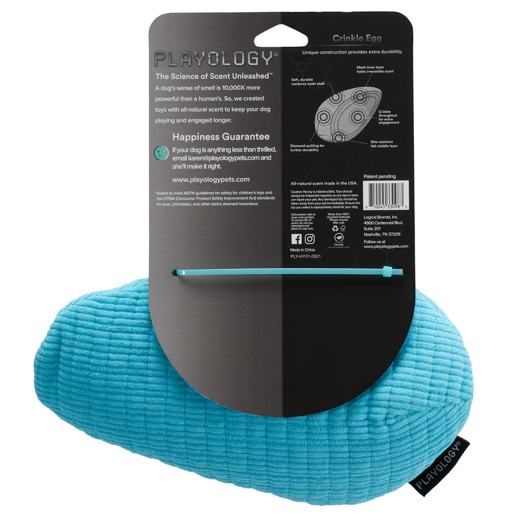 Playology Plush Egg Peanut Butter Scented Dog Toy - Suhuit