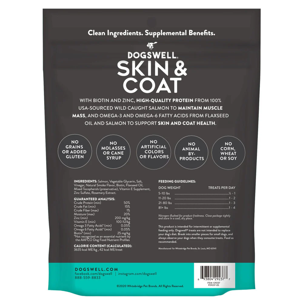 Dogswell Skin & Coat Jerky Salmon Dog Treats - Suhuit