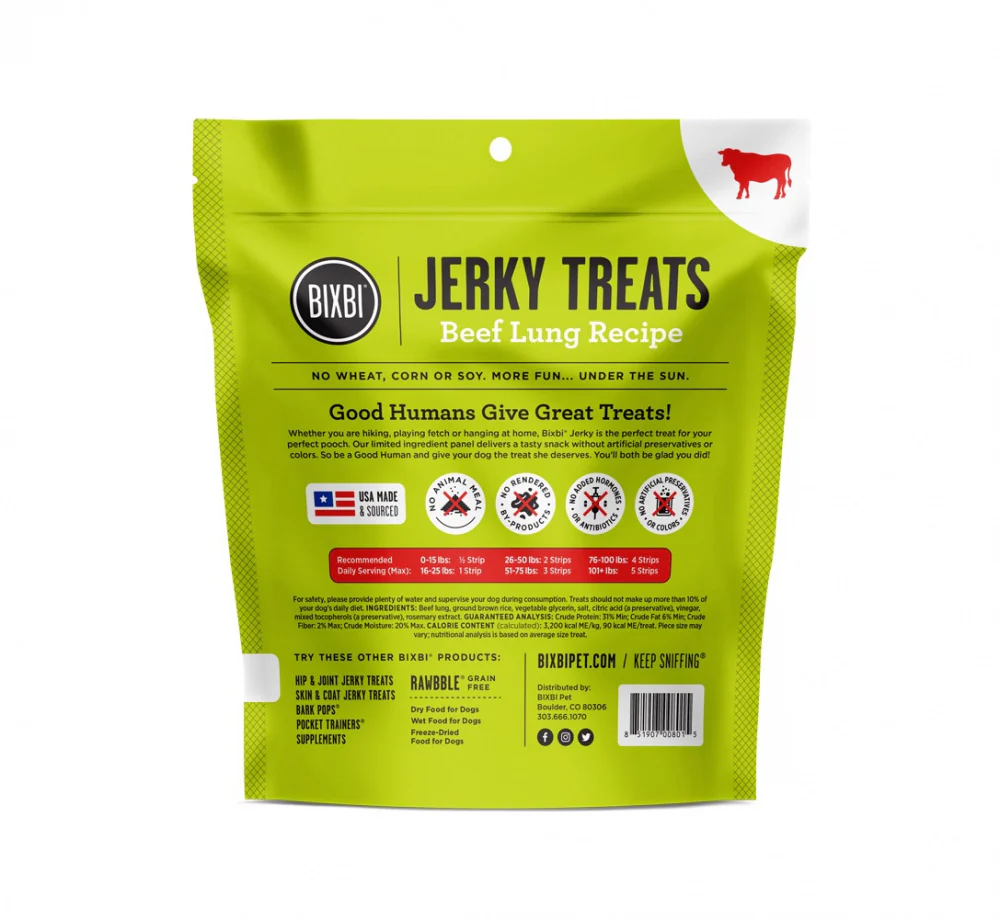 Bixbi Original Beef Lung Jerky Dog Treats - Suhuit