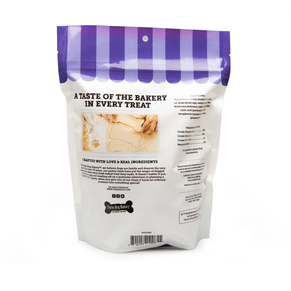 Three Dog Bakery Animal Crackers with Peanut Dog TreatsButter - Suhuit