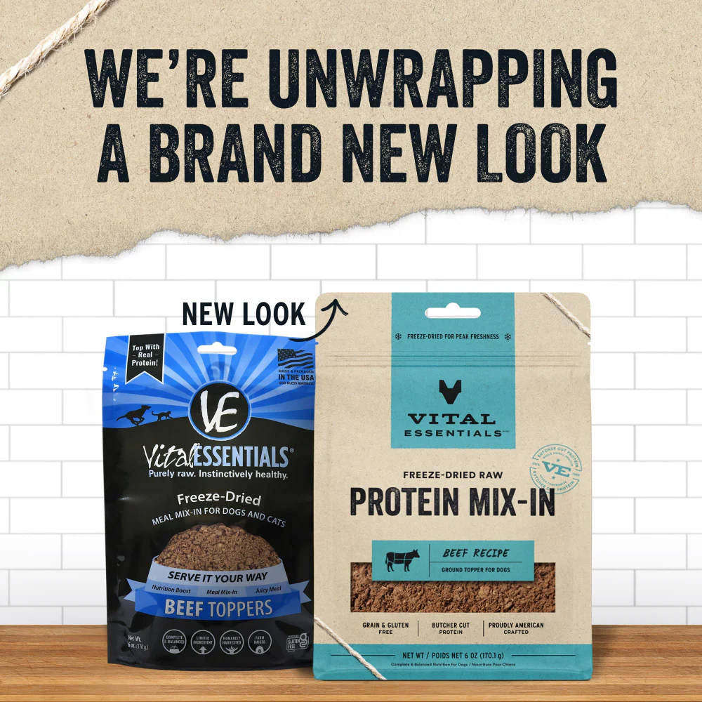 Vital Essentials Freeze Dried Raw Protein Mix In Beef Recipe Ground Topper for Dogs - Suhuit