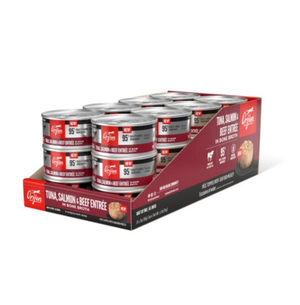 ORIJEN Tuna, Salmon & Beef Entree in Bone Broth Canned Cat Food - Suhuit