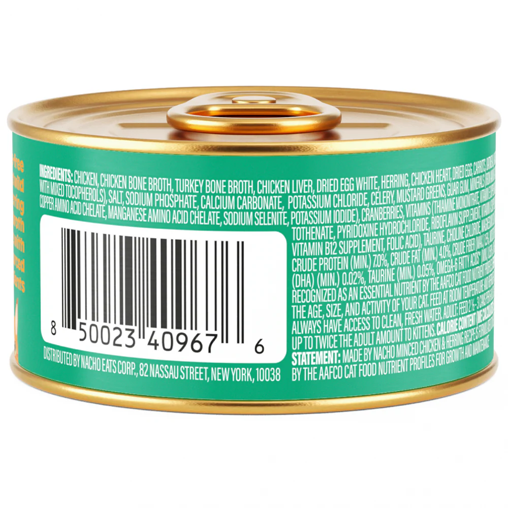 Made By Nacho Cage-Free Chicken & Wild Caught Herring Minced Recipe With Bone Broth - Suhuit