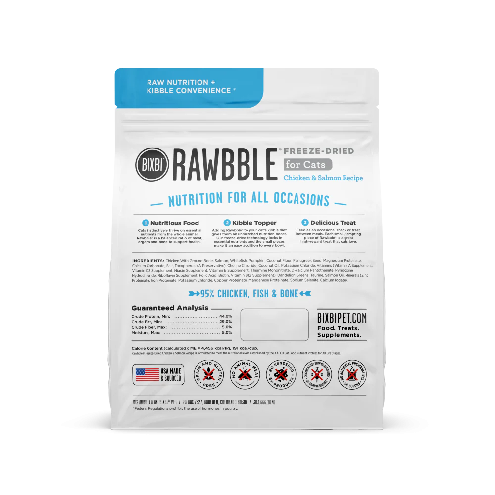 Bixbi Rawbble Chicken/Salmon Freeze Dried for Cats - Suhuit
