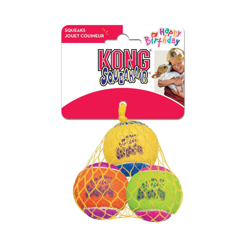 Kong AirDog Squeakair Birthday Balls Dog Toy - Suhuit