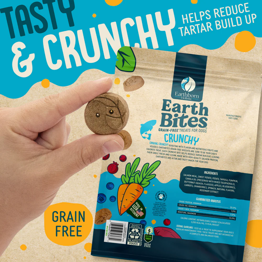 Earthbites Crunchy Grain Free Salmon Treats - Suhuit