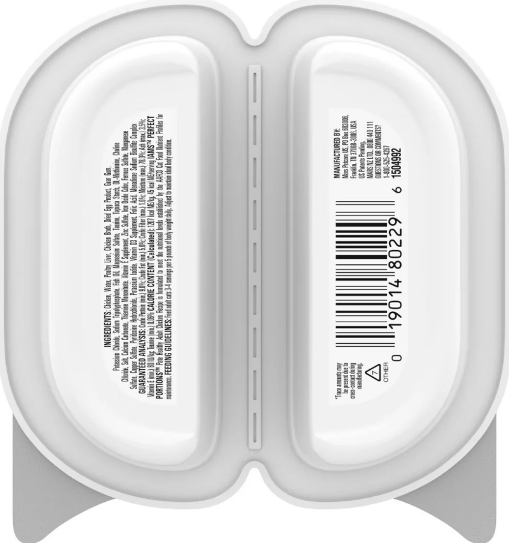 Iams Perfect Portions Healthy Adult Chicken Pate Wet Cat Food Tray - Suhuit