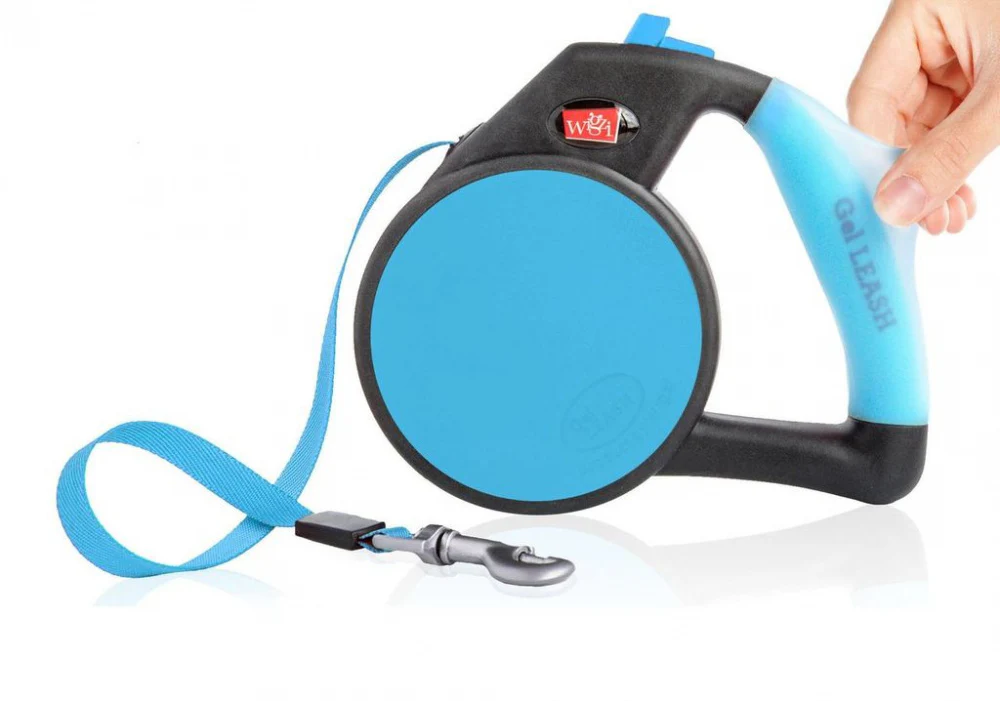 Wigzi Gel Handle Reflective Tape Blue Retractable Dog Leash - Suhuit